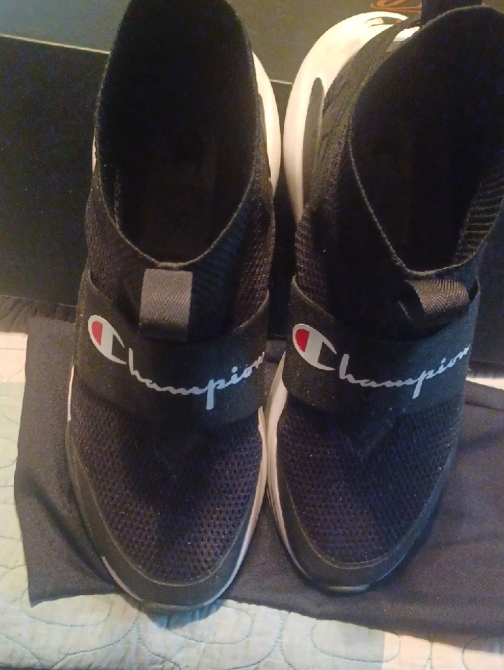 Champion Men's Slip-On Athletic Sneakers - Black/Wht - Picture 6 of 8